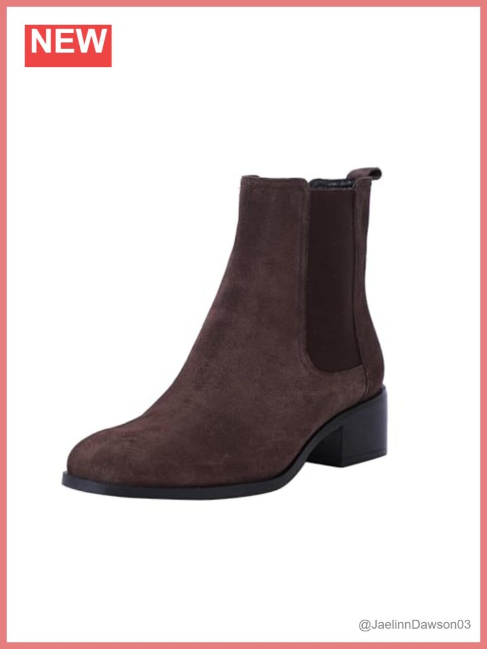 Suede Chelsea Ankle Boots Women's Pull-On Square Toe Fashion Boot